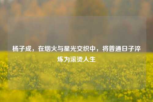 杨子成，在烟火与星光交织中，将普通日子淬炼为滚烫人生