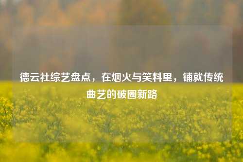 德云社综艺盘点,在烟火与笑料里,铺就传统曲艺的破圈新路