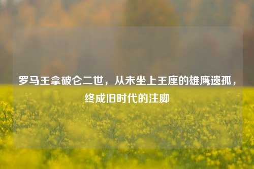 罗马王拿破仑二世,从未坐上王座的雄鹰遗孤,终成旧时代的注脚