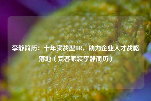 李静简历:十年实战型HR,助力企业人才战略落地(梵客家装李静简历)