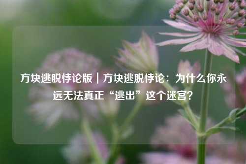 方块逃脱悖论版|方块逃脱悖论:为什么你永远无法真正“逃出”这个迷宫?