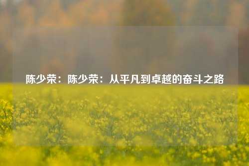陈少荣：陈少荣：从平凡到卓越的奋斗之路