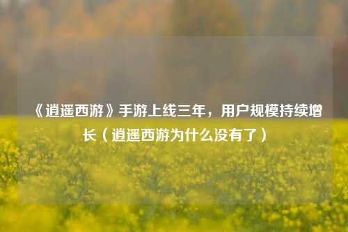 《逍遥西游》手游上线三年，用户规模持续增长（逍遥西游为什么没有了）