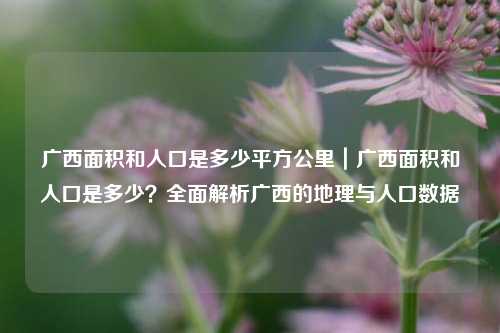 广西面积和人口是多少平方公里|广西面积和人口是多少?全面解析广西的地理与人口数据