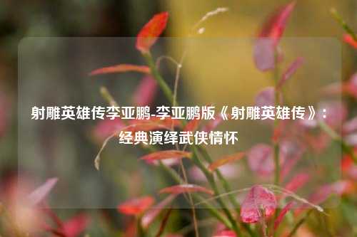 射雕英雄传李亚鹏-李亚鹏版《射雕英雄传》:经典演绎武侠情怀