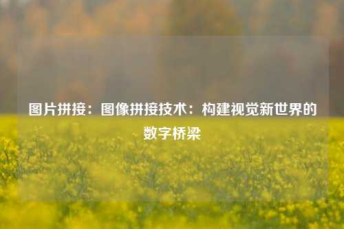 图片拼接：图像拼接技术：构建视觉新世界的数字桥梁